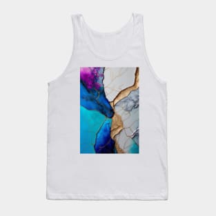 Marbled Stream - Abstract Alcohol Ink Resin Art Tank Top